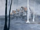 "Hütte" 2011 60 x 80 cm - Öl und Spray auf Leinwand