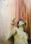 "Golden arms" 2018 - 80 x 60 cm, Öl und Spray auf Leinwand, Gilbert Brohl