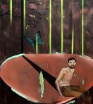 "On stage" 2018 - 180 x 160 cm, Öl und Spray auf Leinwand, Gilbert Brohl