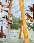 "Waldhaus" 2010 - 100x80cm - Öl und Sprühfarbe auf Leinwand