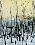 "Versteck" 2010 - 90x70cm - Öl und Sprühfarbe auf Leinwand